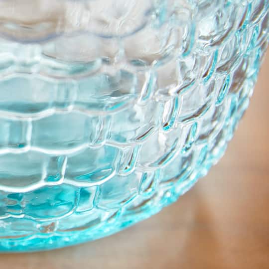17" Blue Glass Farmhouse Vase